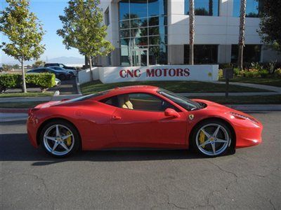 2012 ferrari 458 italia coupe rosso corsa / carbon fiber / loaded / maintenance