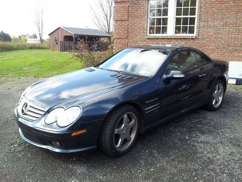 2003 mercede-benz sl55 amg 64500 miles dark blue black leather good condition