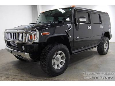 2009 hummer h2 suv 6.2l v-8 black leather navigation sunroof dvd 3rd row seats