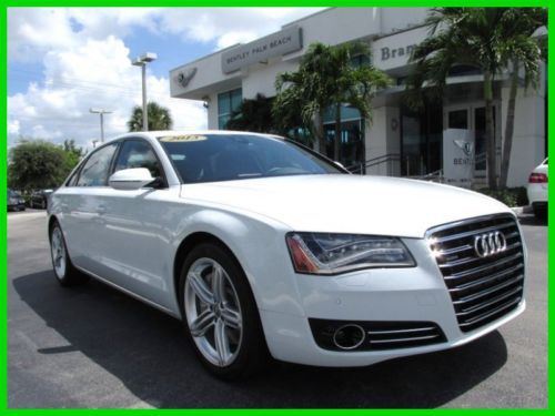 13 glacier white 4l v8 quattro awd a8-l *sport design &amp; driver assistance pkg