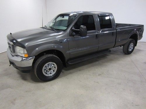 2002 ford f350 7.3l v8 turbo diesel xlt 4x4 crew long  2 owner co pickup 80pics