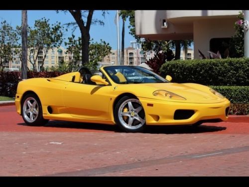 2005 ferrari 360 spider f1 yellow only 8k! serviced shields daytonas challenge