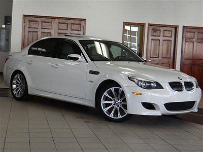 2008 bmw m5 alpine white/beige smg navigation active/heated sts hud v10 500hp ~