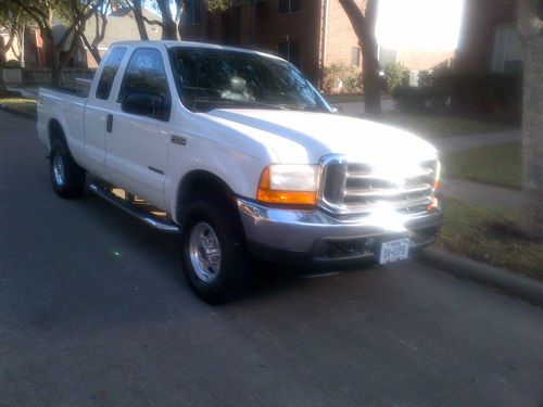 2001 white ford f250 power stroke diesel truck