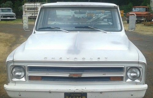 1968 chevy c10 longbed  327, 3 spd w/od, white on tan, runs great, all original