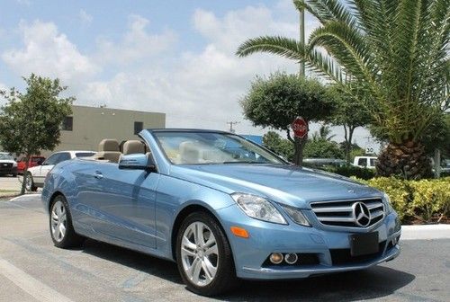 2011 mercedes e350a conv! wood trim! prem package! nav! airscarf! quartz blue!