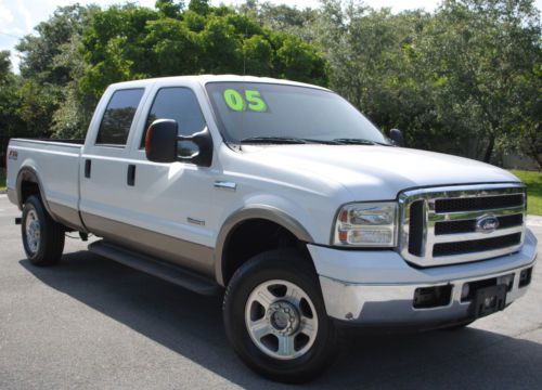 05 f350 lariat 4x4, crew cab, 6.0l v8, turbo diesel, tan leather, no reserve.