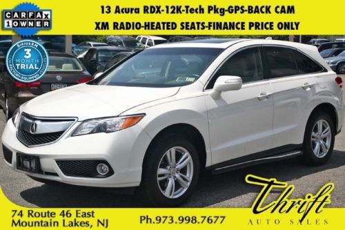 13 acura rdx-12k-tech pkg-gps-back cam-xm radio-heated seats-finance price only