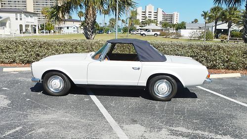 1966 mercedes benz 230sl 230 sl class restored beautiful pearl white blue top