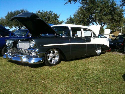 1956 chevrolet bel air 4 door, resto mod, straight and rust free body