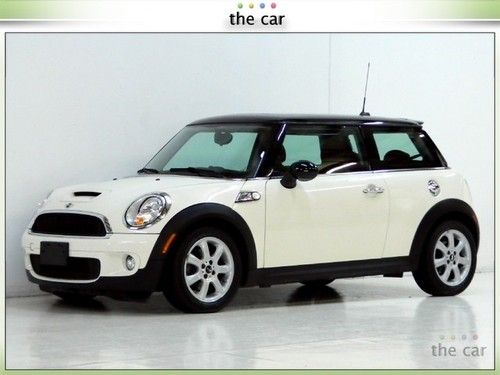 09 cooper s 29k mi automatic white/red premium panoramic leather 1 ownr pristine