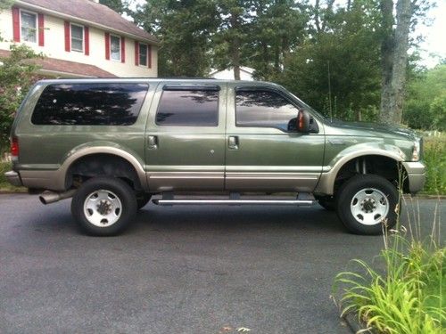 2005 ford excursion eddie bauer diesel 4x4 tow package lifted leather seat