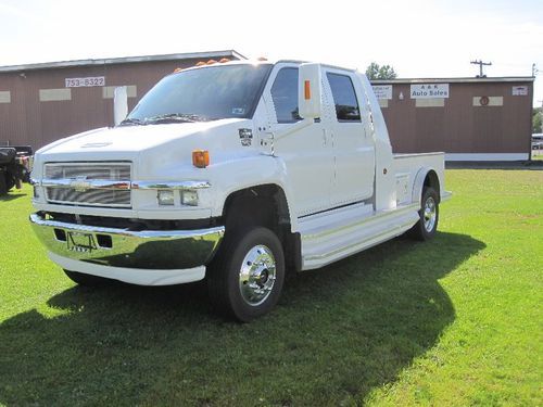 2008 chevy kodik c4500 4x4 crew cab w/ hauler bed &amp; conversion only 4k - diesel