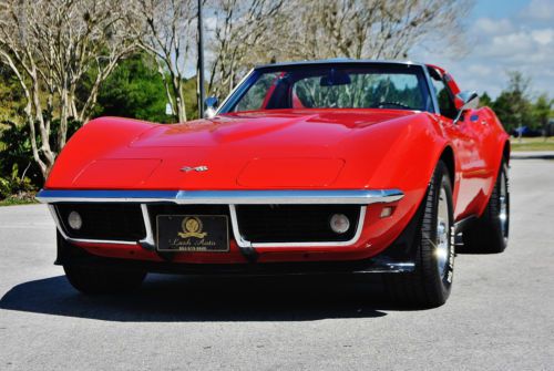 Rare cold a/c 4 speed 1968 chevrolet corvette t-tops red /black in stunning car