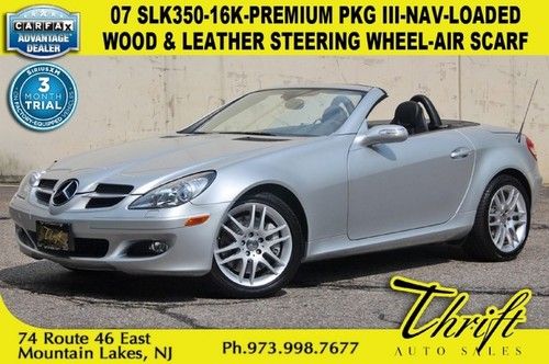 07 slk350-16k-premium pkg iii-nav-loaded-wood &amp; leather steering wheel-air scarf