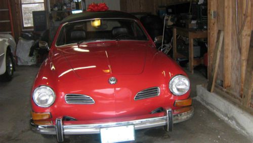 &#039;73 vw karmann ghia convertible 111634 miles vw red rides like new 4 cyl. 1585cc