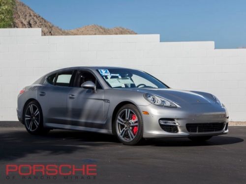 Cpo 2012 porsche panamera turbo silver burmester anthracite birch 20 wheels