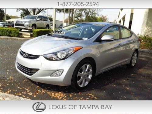 Hyundai elantra 30k mi 1 owner clean carfax heated front &amp; rear leather sunroof