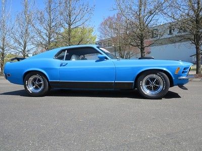 1970 mustang mach 1 - 351, factory shaker in grabber blue!