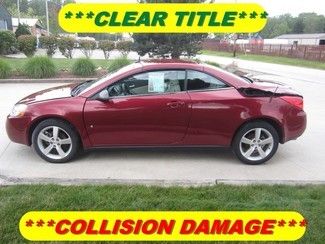 2009 pontiac g6 gt convertible rebuildable wreck clear title