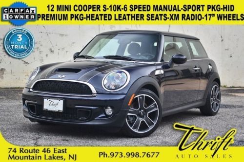 12 mini cooper s-10k-6 speed manual-sport pkg-premium pkg-heated leather seats