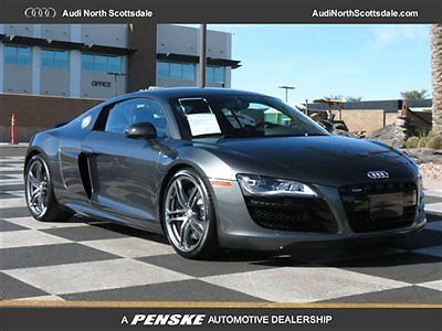 2012 audi r8 coupe-awd-factory warranty- v10 engine-leather-navigation 7k miles