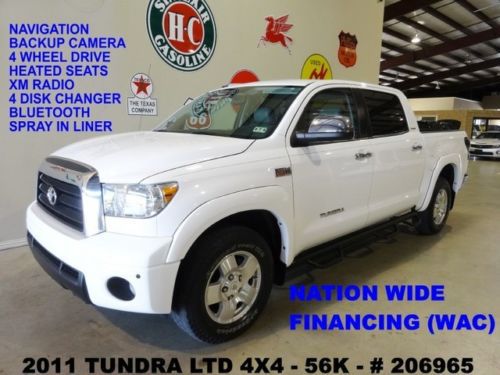 2011 tundra crewmax limited 4x4,nav,back-up,htd lth,park sensors,56k,we finance!