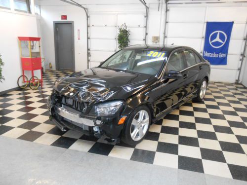 2011 mercedes-benz c300 4-matic 26k no reserve salvage rebuildable damaged