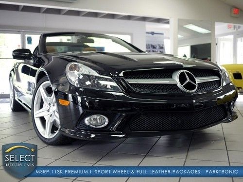 $113k new sl550 p1 sport full leather pkg keyless black on beige only 2k miles!!