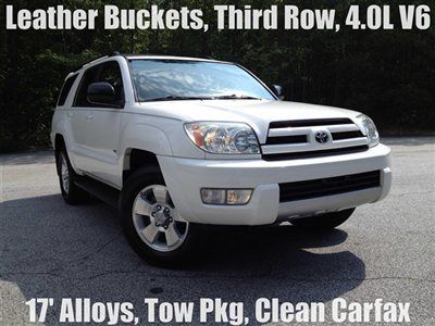 Leather buckets third row v6 17 inch alloys roof rack tow package clean carfax