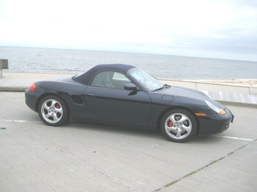 Porsche boxster s, ocean blue metallic, grey leather interior