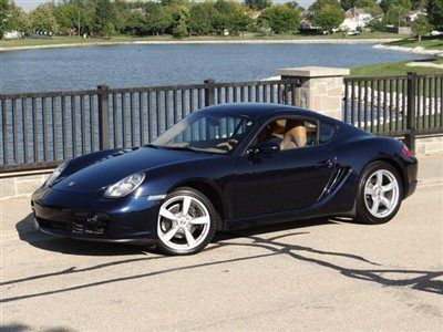 2007 porsche cayman blue/beige lthr tip-tronic 18&#034; sport whls cd newer tires cln