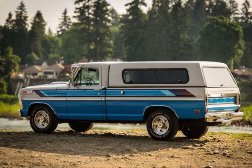 1968 ford f250 pickup custom cab 390 v8 canopy fresh paint restoration