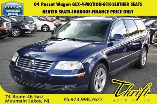 04 passat wagon glx-4 motion-81k-leather seats-heated seats-finance price only