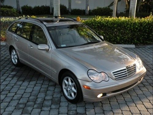 03 c320 wagon automatic bose sound leather c2 pkg sunroof desert silver metallic