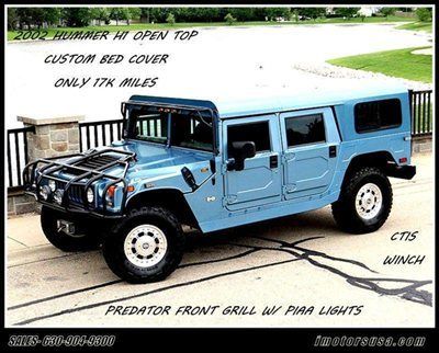 2002 hummer h1 blue/blk lthr only 17k custom hard top winch momo monsoon rare!!!