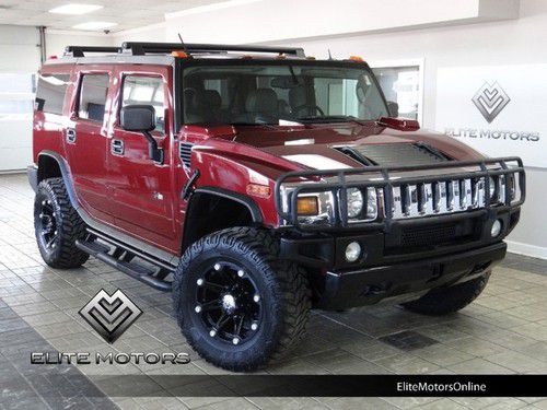 2003 hummer h2 heated seats roof racks run boards big wheels 2~owners big wheels