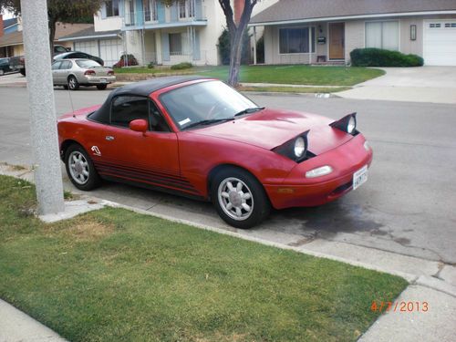 No reserve buy it now 1991 mazda miata base convertible 2-door 1.6l red