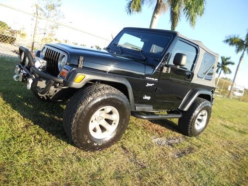 2002 jeep wrangler sport tj 4x4 customized, wheels, rock crawler bumper winch