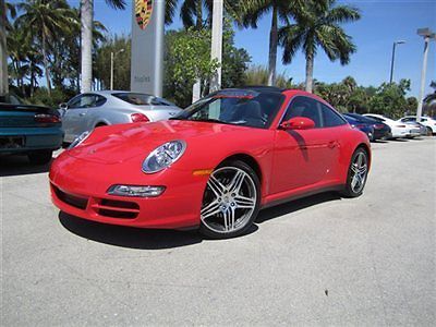 2007 porsche targa 4, one owner, certified, low miles, manual , guards red, mint