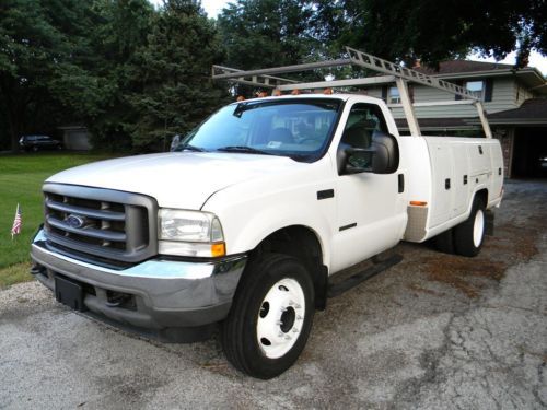 2002 ford f450 7.3 diesel super duty service truck  on site diesel pump w/tank