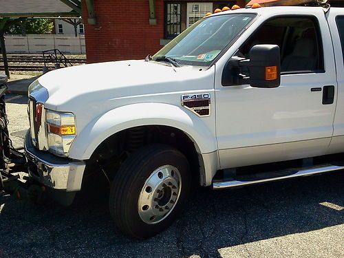 2008 ford f-450 super duty lariat crew cab dually pickup 4-door 6.4l w/ plow!