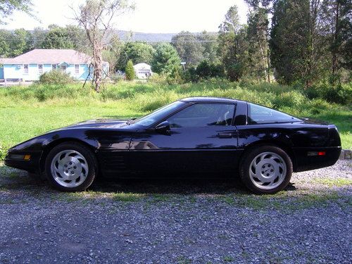 92 corvette lt1 5.7l coupe glass top auto 88k low miles clean c4 black