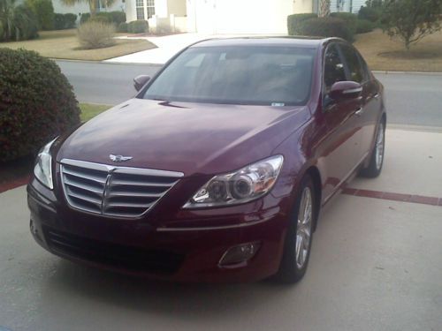 2009 hyundai genesis 4.6 dark burgundy beige leather interior