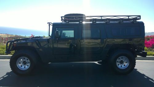 Black hummer h1 diesel turbo 6.5l 1996 am general hummer h1