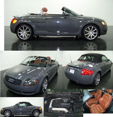 2002 audi tt quattro convertible-225hp turbo- awd-6spd-grey-baseball-leather