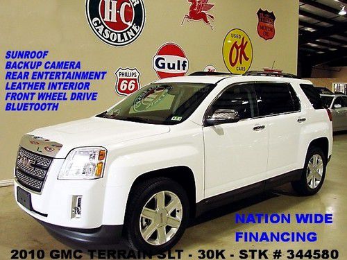 2010 terrain slt,sunroof,back-up,rear dvd,htd lth,18in whls,30k,we finance!