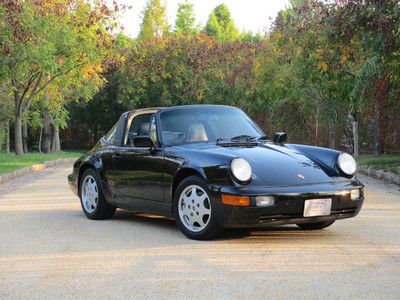 1991 911 carrera targa low miles rare 5 sp mint black garaged