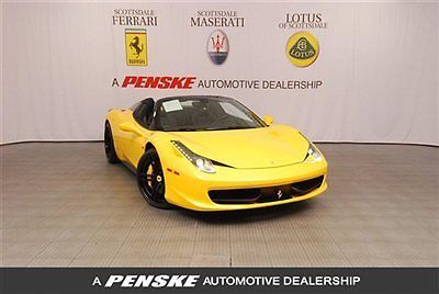 2013 ferrari 458 spider~factory painted roof~carbon interior~park sensors~in az