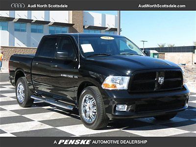 2012 ram 1500- crew cab-4wd-black-clean car fax-one owner-12k miles